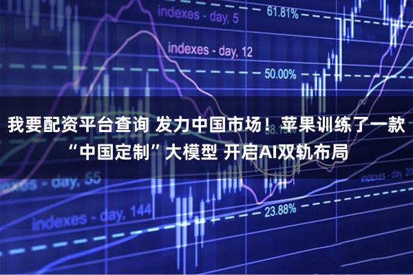 我要配资平台查询 发力中国市场！苹果训练了一款“中国定制”大模型 开启AI双轨布局